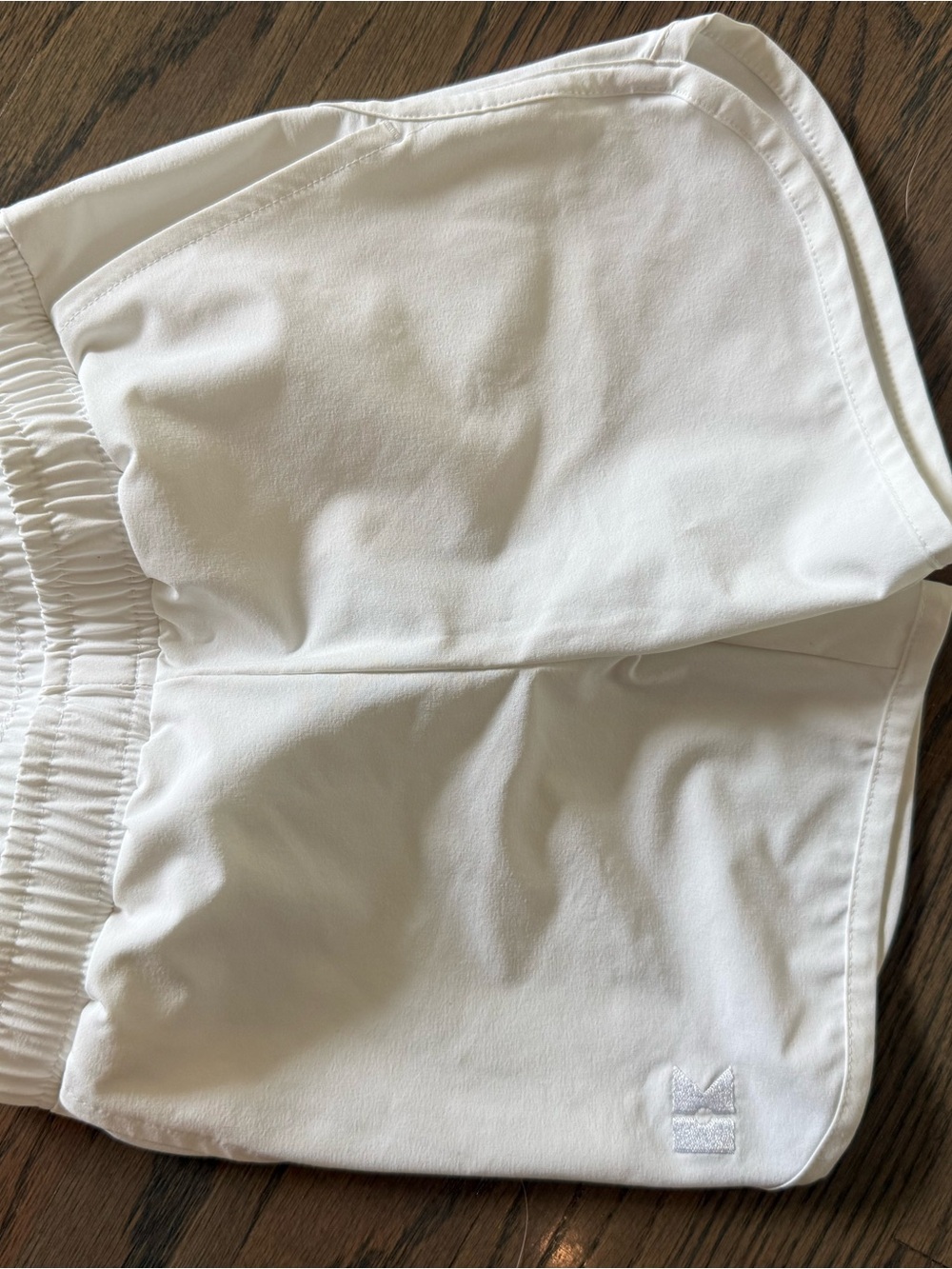 Courtside Kids White Athletic Shorts with Subtle Embroidered Logo